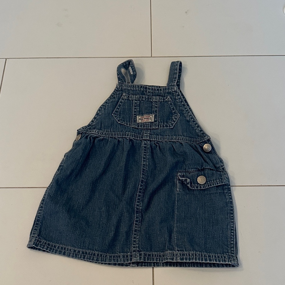 POLO Ralph Lauren Blue Kids Overall Dress vintage 3/6m